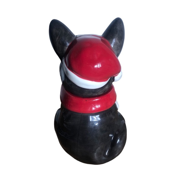 Holiday Time black Scottish Terrier 12 inch ceramic cookie jar - Picture 3 of 6